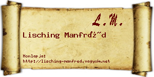Lisching Manfréd névjegykártya